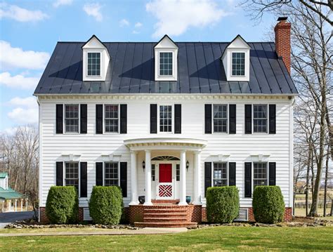 metal roof on colonial house|houses with metal roof accents.